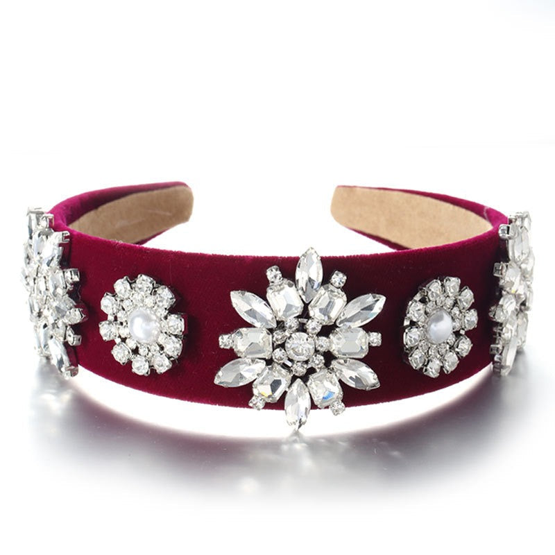 Serre-tête rétro en perles baroques et diamants d'eau
