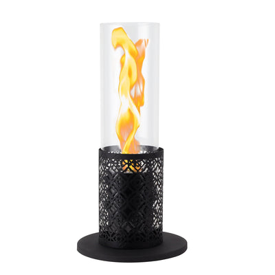 Fireplace circular small plug-in torch hurricane flame long glass tube alcohol lamp - Korvel
