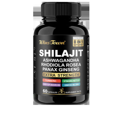Capsules de Shilajit Pur de l'Himalaya avec Ashwagandha