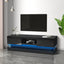 51.18inch Black morden TV Stand with LED Lights high glossy front TV Cabinet color:BLACK - Korvel
