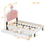 Twin Size Upholstered Princess Bed with Crown Headboard