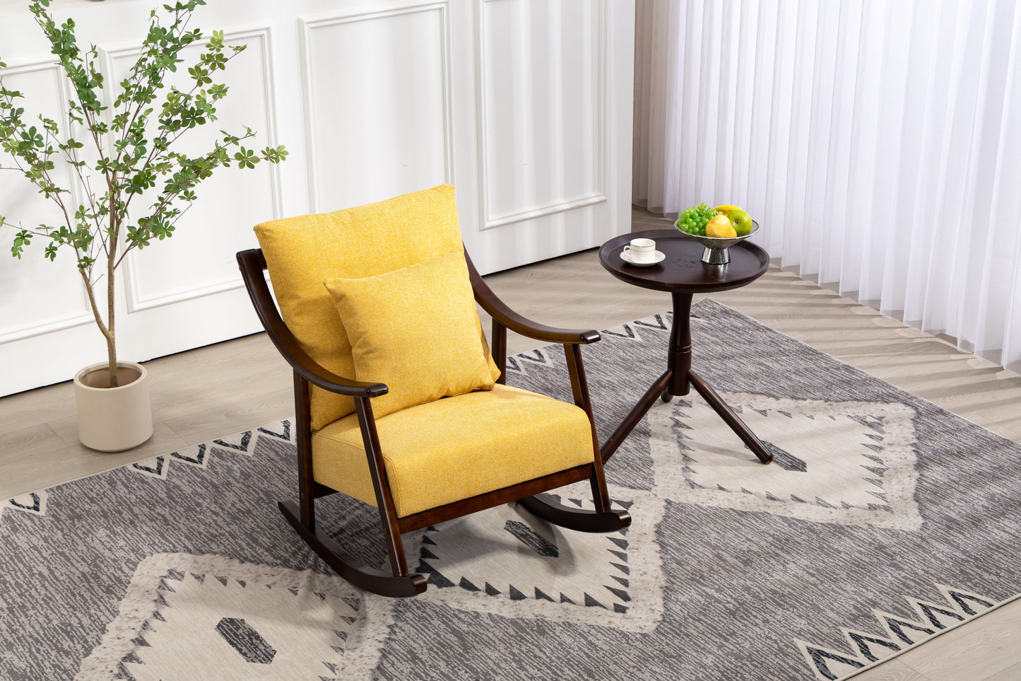 Mid Century Modern Upholstered Glider Arm Chair