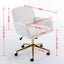 Chaise de bureau ajustable beige avec base en métal doré