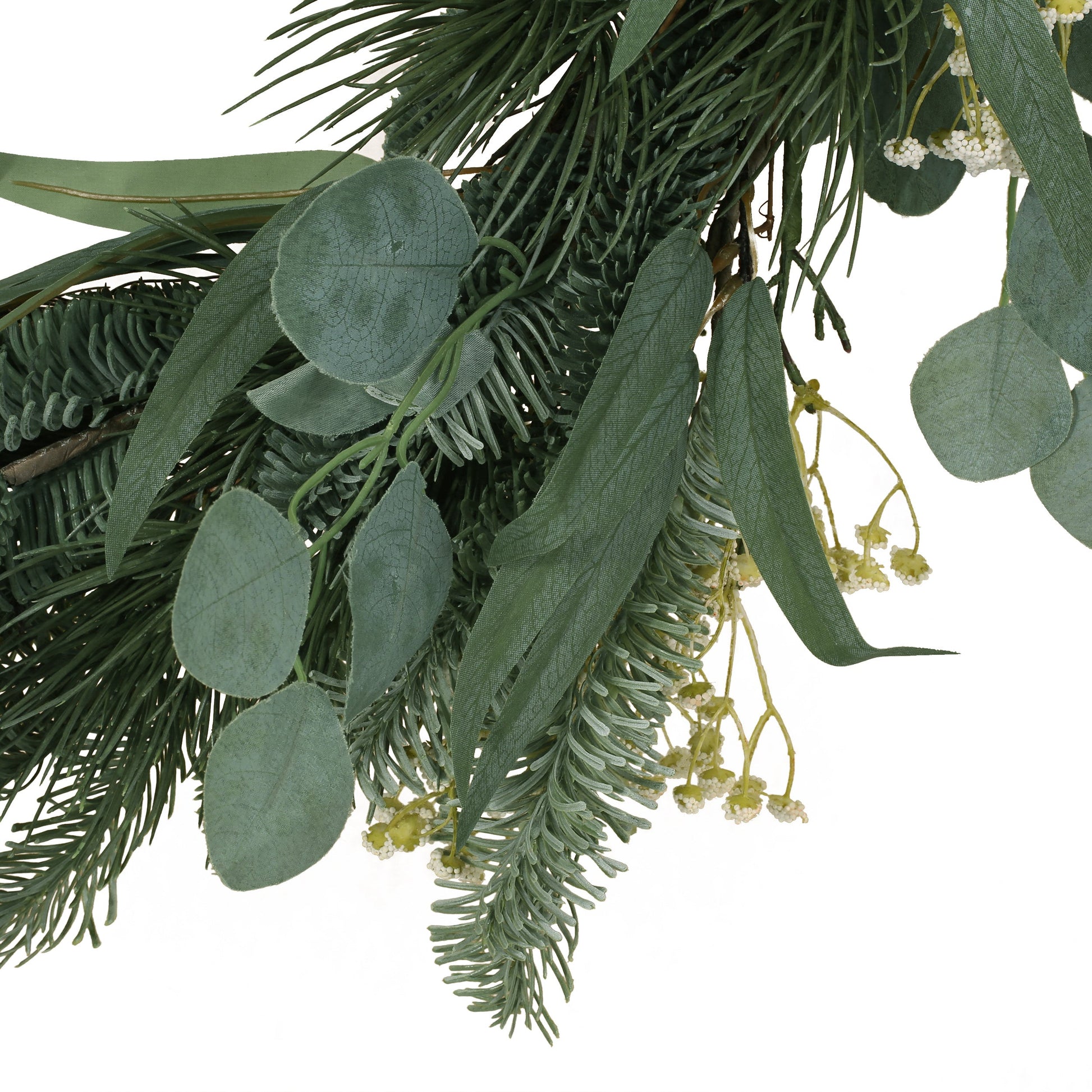 30IN Eucalyptus leaves, pine twigs, stars wreath - Korvel