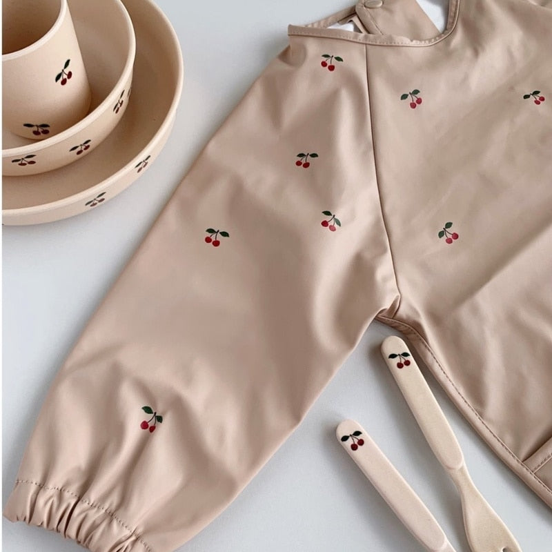Baby Bibs Waterproof Infant Eating Bib with Pocket Children Drawing Machine Washable Long Sleeve Apron Kid Burp Cloth Baby Stuff - Korvel