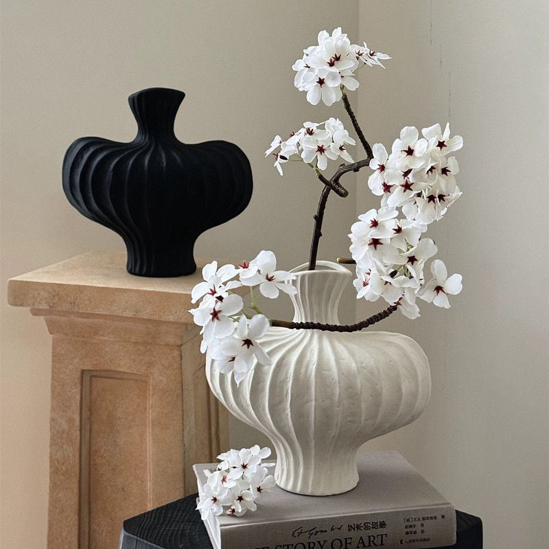 High-End Plastic Imitation Ceramic Vase for Elegant Home Decor
