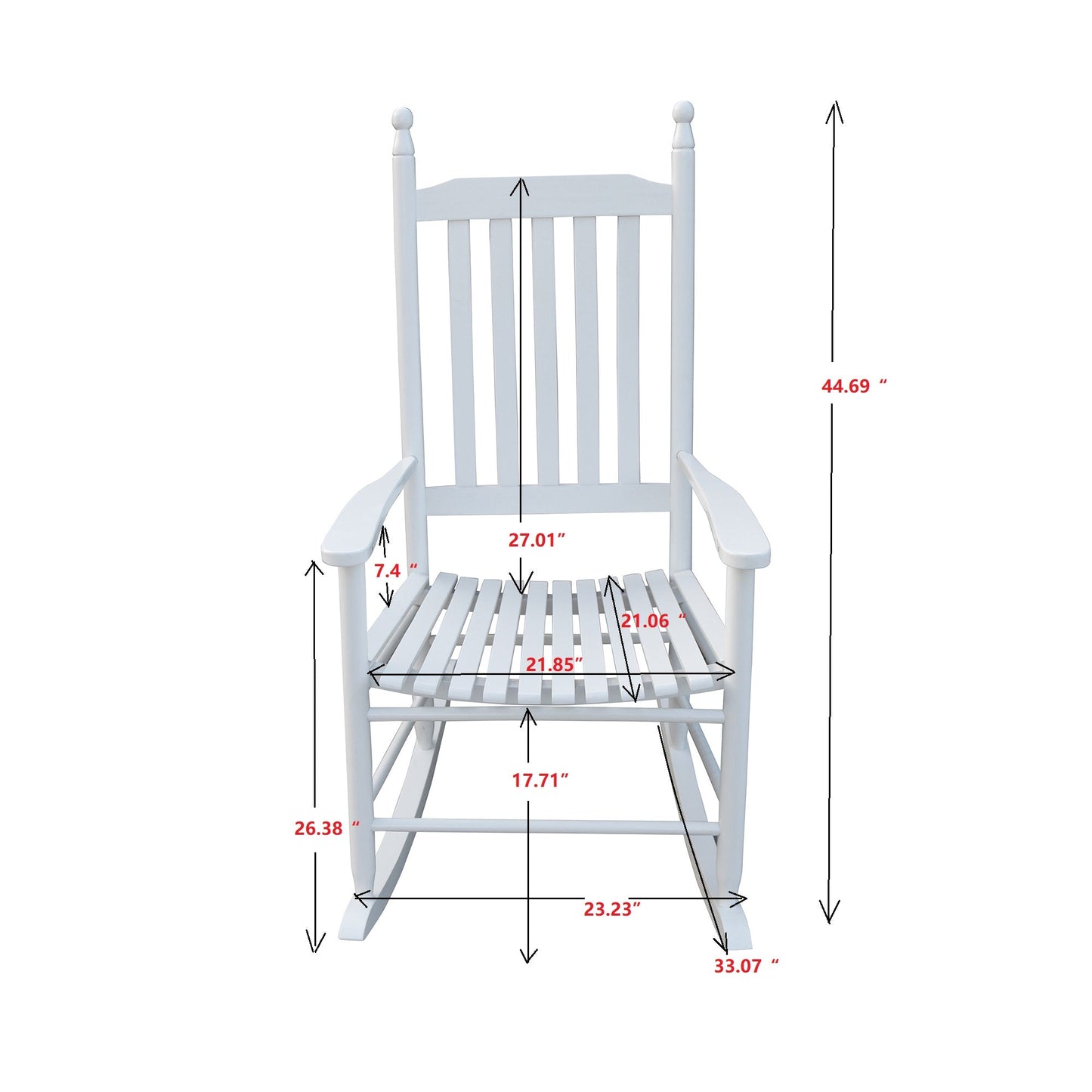 Premium White Wooden Porch Rocker Chair
