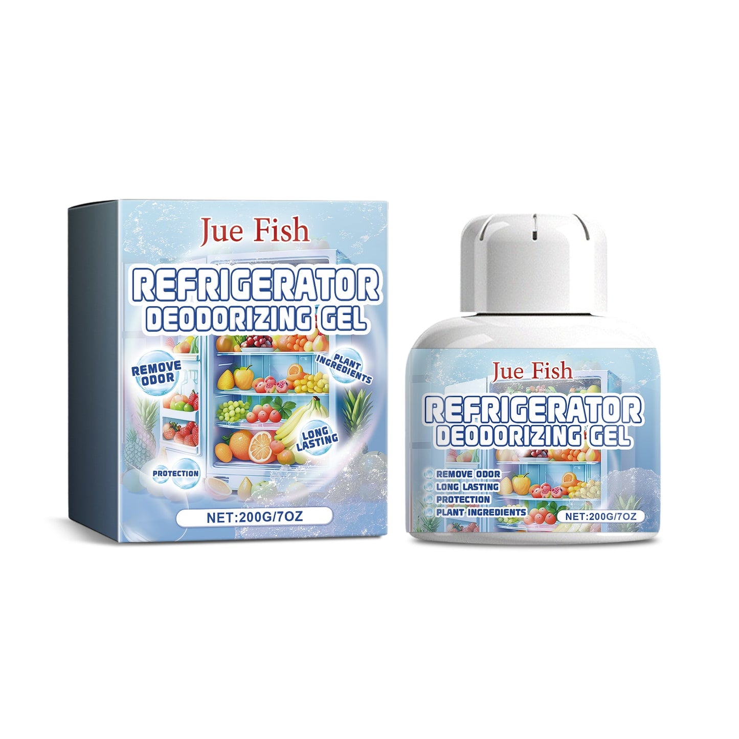 Refrigerator Deodorizer Purifying Gel, Indoor Refrigerator Deodorization Purification Fresh-Keeping Anti-Channeling Clean Odor - Korvel