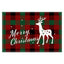 Christmas Tree Elk Printed Meal Mat Christmas Striped Checkered Table Mat White Hemp Western Food Mat - Korvel