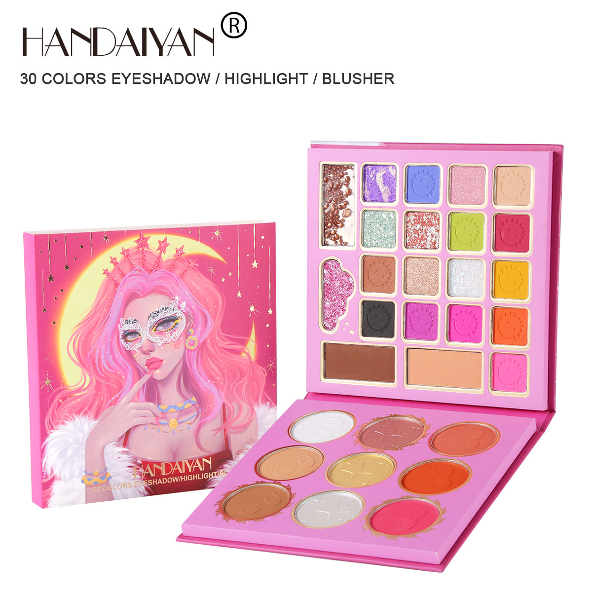 HANDAIYAN Paleta de Sombras de Ojos Mask Queen de 30 Colores