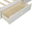 Wood platform bed with two drawers twin (white) - Korvel