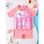 Girls' Cartoon One-Piece Swimsuit - Short Sleeves