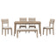 TREXM Classic and Traditional Style 6 - Piece Dining Set, Includes Dining Table, 4 Upholstered Chairs & Bench (Natural Wood Wash） - Korvel