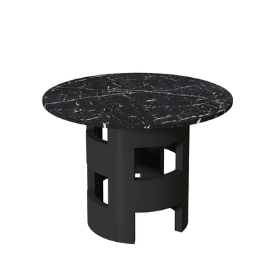 42.12"Modern Round Dining Table with Printed Black Marble Table Top for Dining Room - Korvel