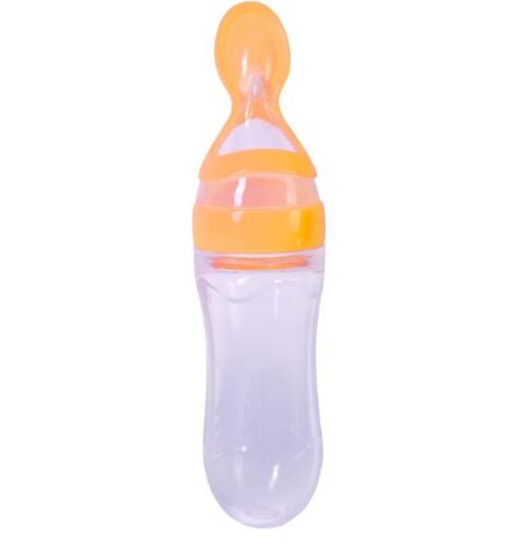 Newborn Baby Silicone Squeezing Feeding Bottle - Korvel