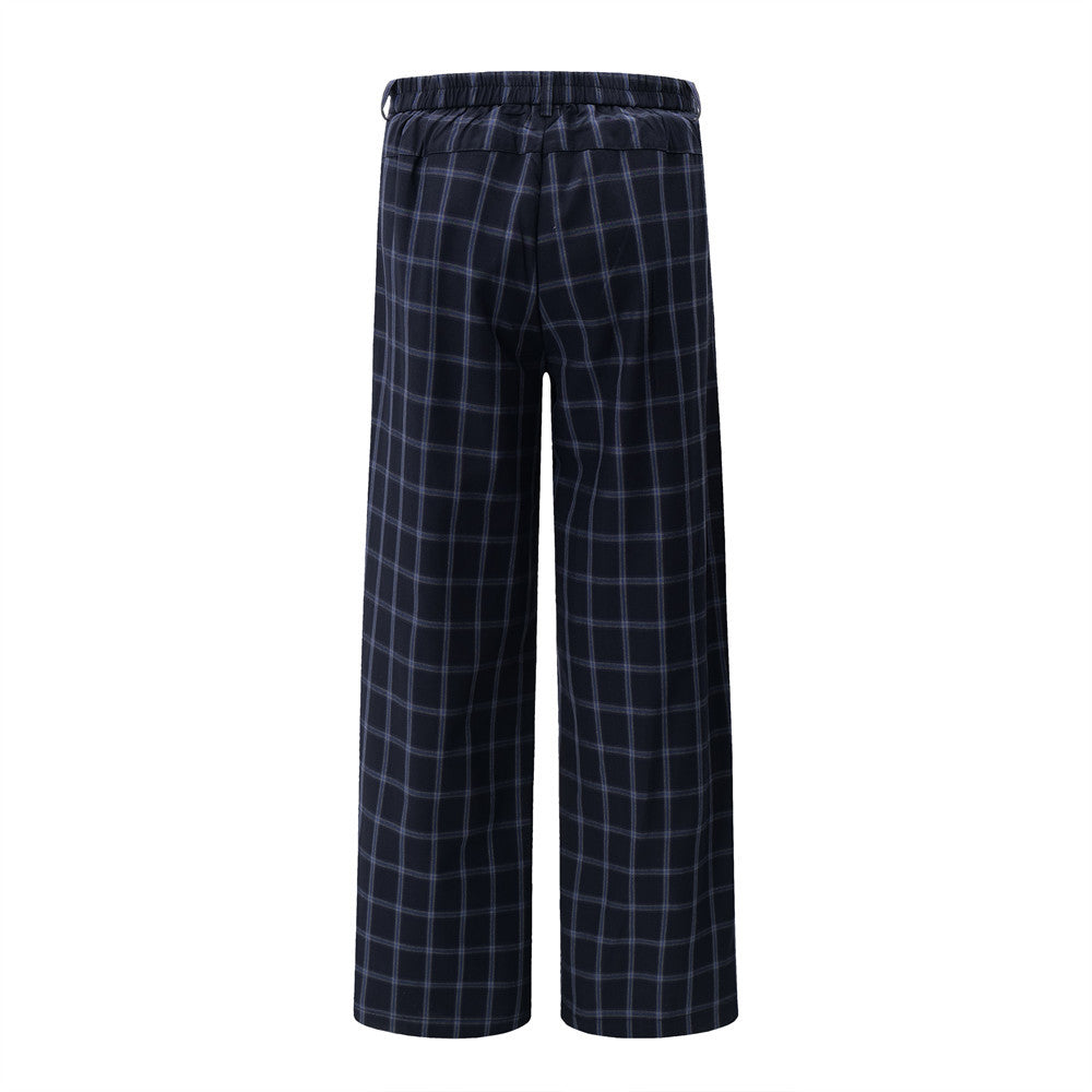 Pantalons décontractés à carreaux rétro tendance urbaine pour hommes