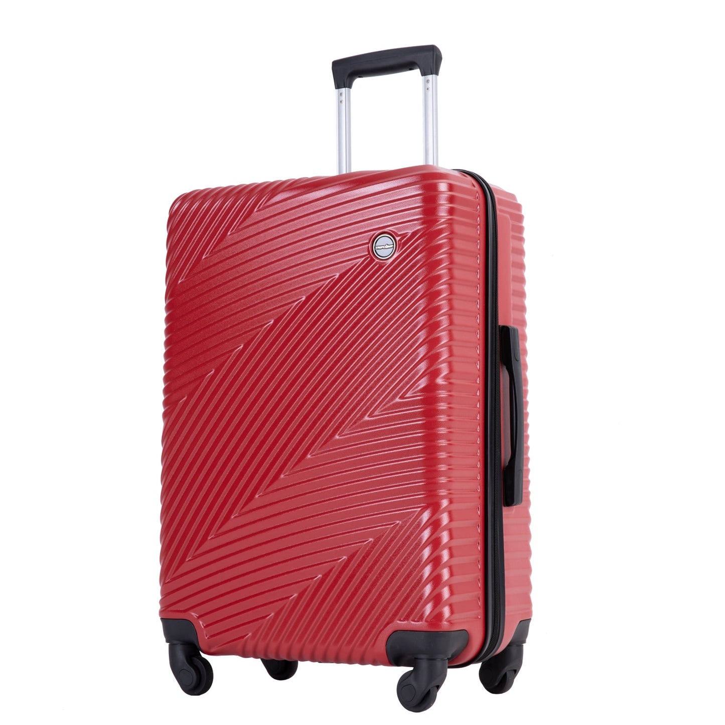 3 Piece Lightweight Luggage Set with Spinner Wheels - Red