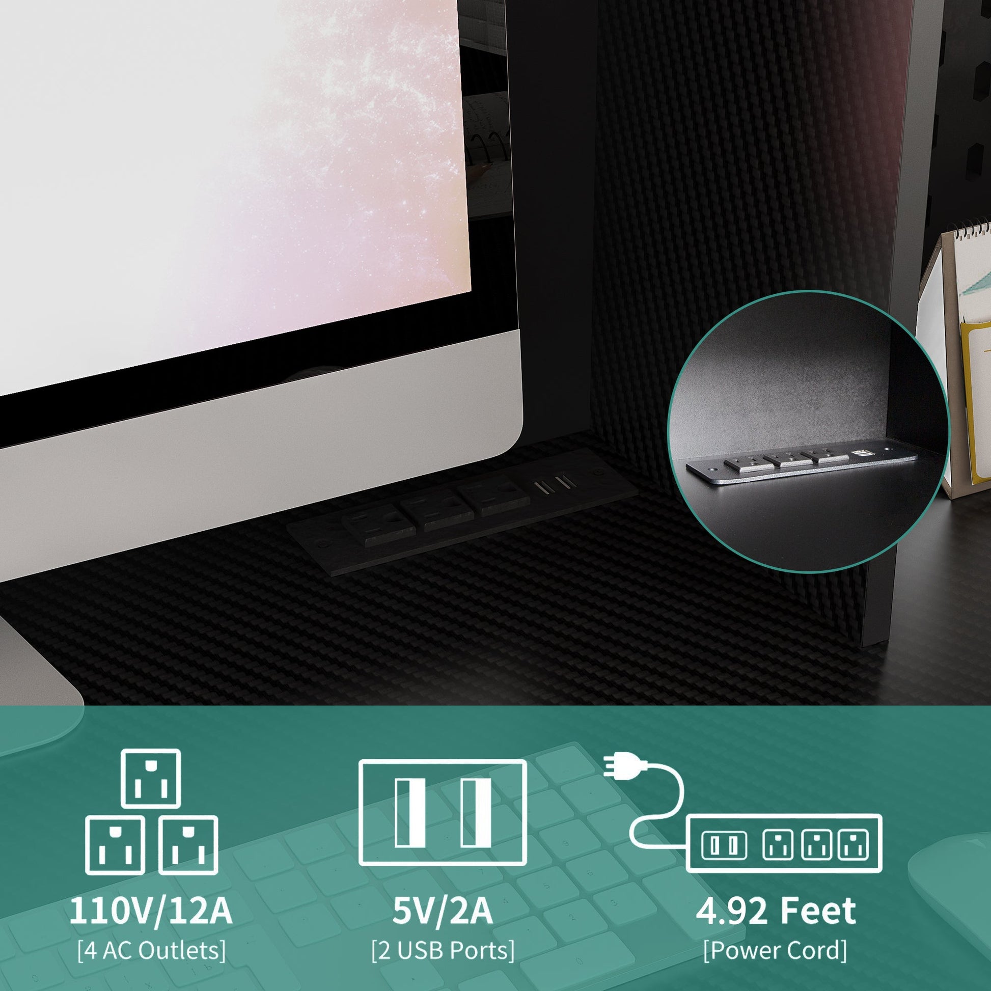 Writing desk with drawer bookshelf and charger, modern L-shaped desk with storage space, corner gaming computer desk - Korvel
