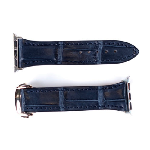 Navy Alligator Apple Watch Band