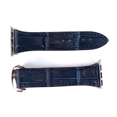 Navy Alligator Apple Watch Band