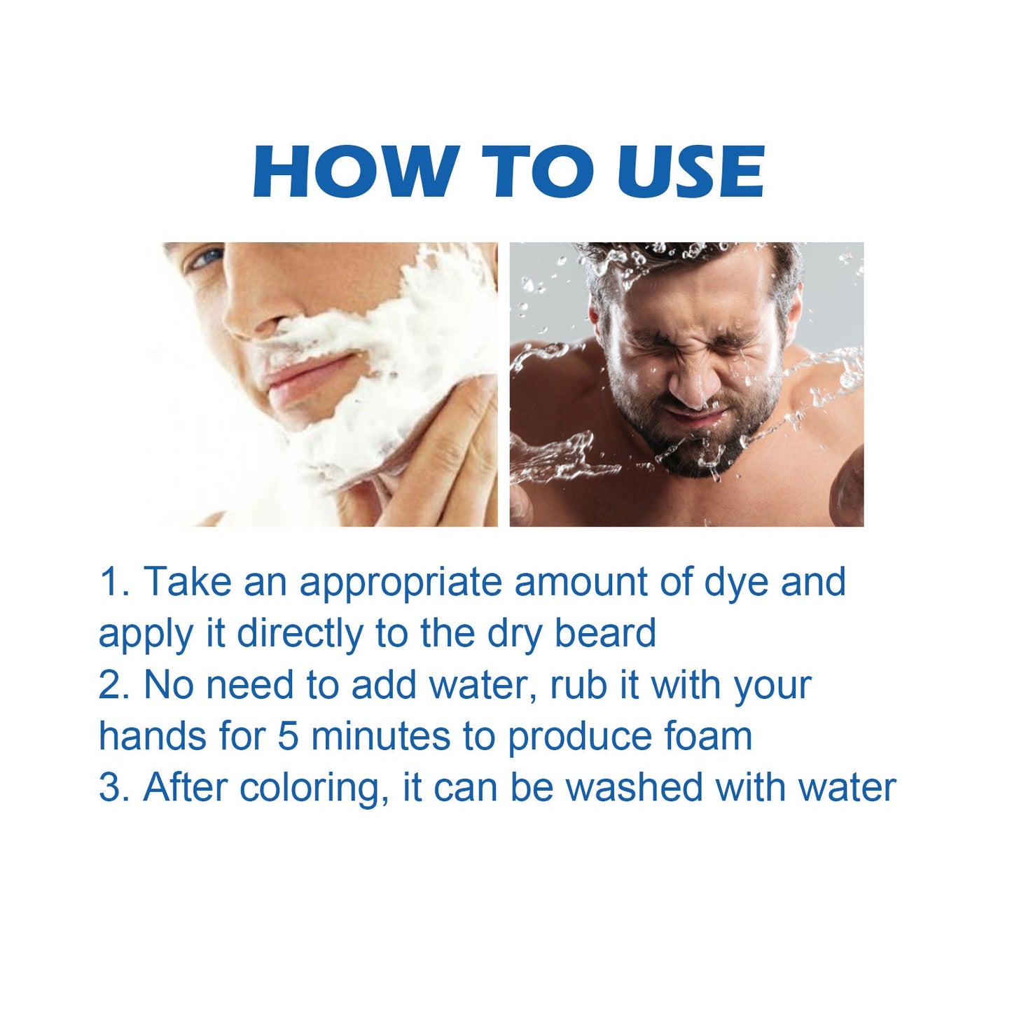 Beard Hair Dye Color Shampoo, Quick Color Black For Men's Hair And Beard Slit Drying Treatment - Korvel