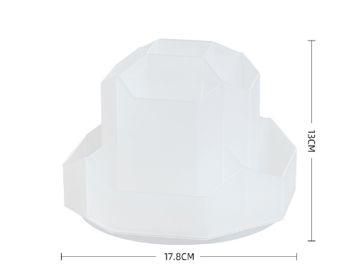 Large capacity rotatable pen holder plastic storage box rotating desktop stationery multifunctional office - Korvel