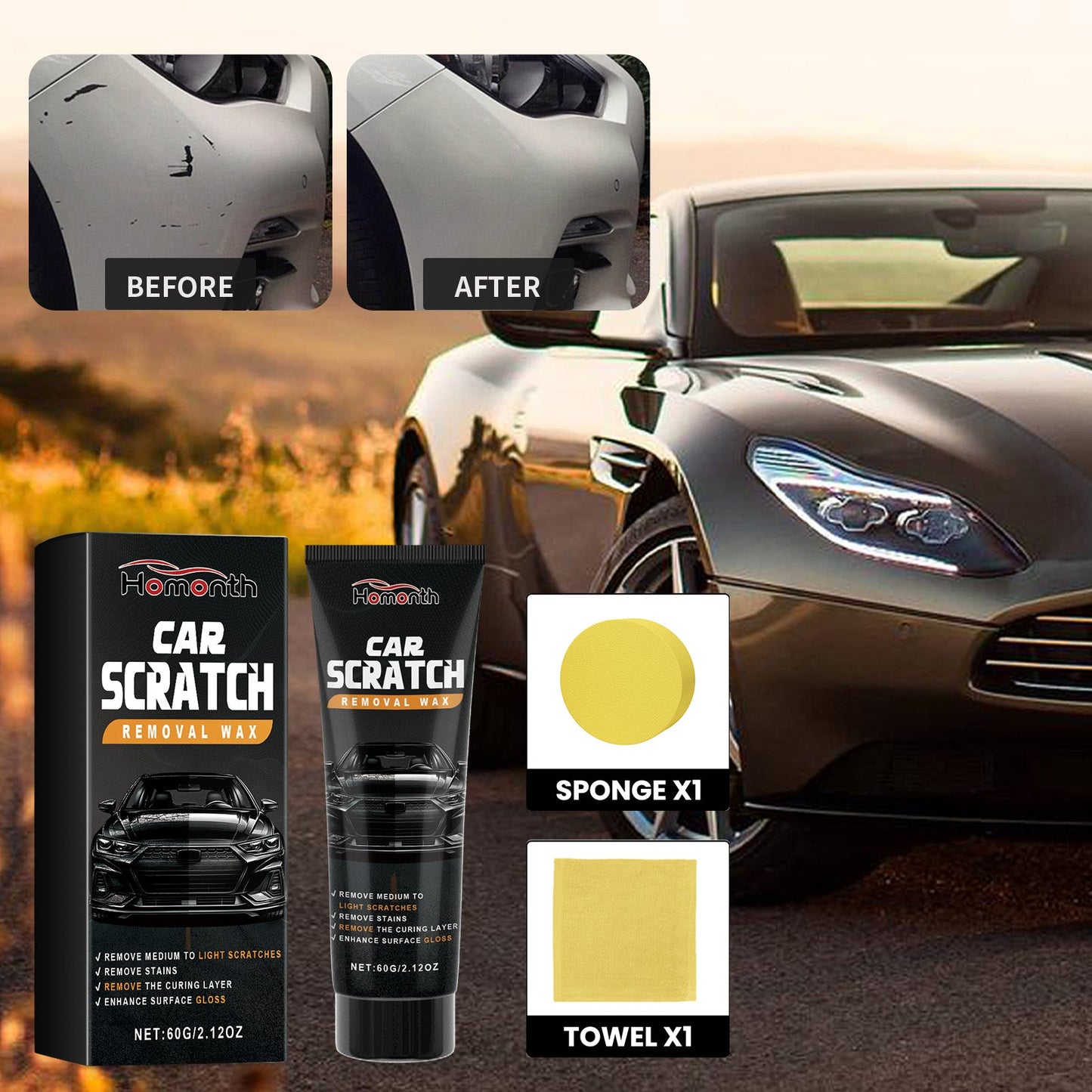 Car Scratch Removal Wax, Automotive Finish Coating Polishing Retreading Scratches Repair - Korvel