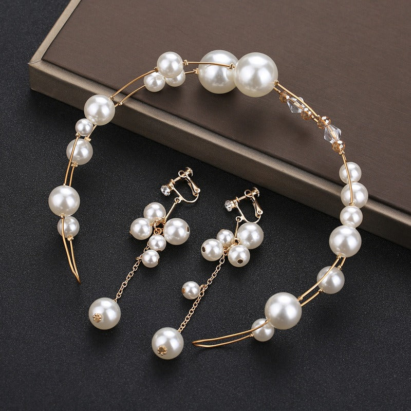 Bride Pearl Headwear Exquisite Handmade Beaded Jewelry - Korvel