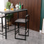 Set of 2 Counter Height Barstools Kitchen Island Stools (Gray with Back) - Korvel