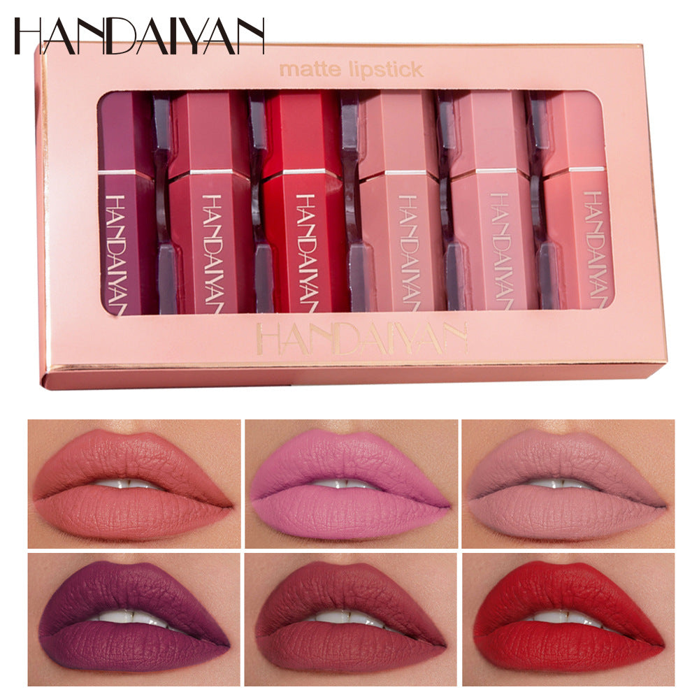 HANDAIYAN Coffret de Rouge à Lèvres Mat - 6 Teintes Premium