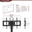 35.4 inch Black Multi-function TV Stand Height Adjustable Bracket Swivel 3-Tier - Korvel