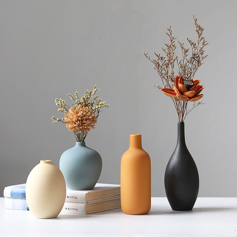 Conjunto de Jarrones de Cerámica Elegante de Tres Piezas para Decoración Moderna