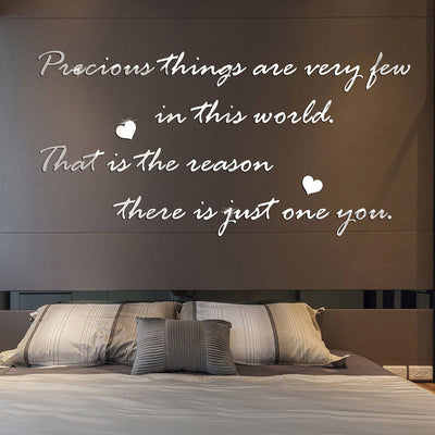Elegant Acrylic Mirror Surface Wall Sticker - Literary Design