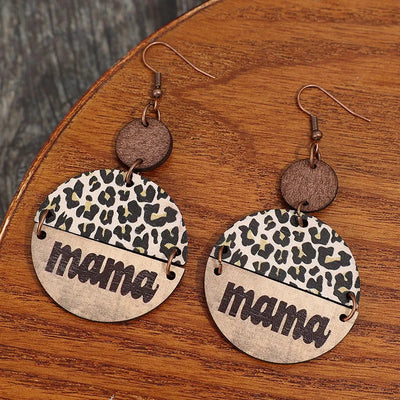 Wooden Leopard Round Shape Earrings - Korvel