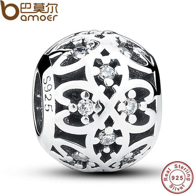 BAMOER 925 Sterling Silver Intricate Lattice Charm