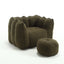 Soft Bean Bag Chair with High Resilient Foam(Chips)for living room and bedroom,Comfortable Square Lazy Sofa with Footstool - Korvel