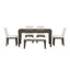TOPMAX 6-Piece Dining Table Set with Upholstered Dining Chairs and Bench Farmhouse Style Tapered Legs Dark Gray+Beige - Korvel