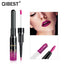 QIBEST 2-en-1 Brillo Labial y Lápiz - Pintalabios Líquido Mate