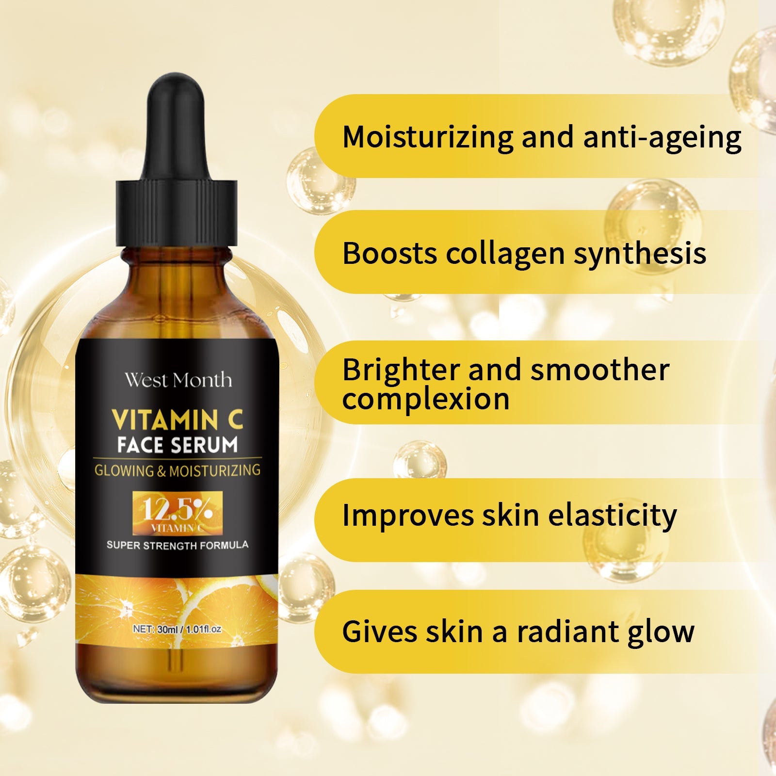 Vitamin C Face Essence For Reducing Fine Lines, Firming, Smoothing And Moisturizing Anti-Aging Skin Essence - Korvel
