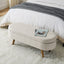 Ottoman Oval Storage Bench Rubber Wood Legs Beige(43.5"x16"x16") - Korvel