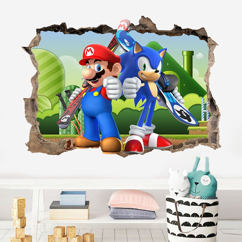 3D Wall Piercing Mary Full Staff Wall Stickers Living Room Bedroom Kindergarten Decoration Background Wall - Korvel