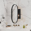 Matte Black Oval Embedded Medicine Cabinet with Mirror