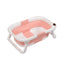 Children's lying Bathtub Portable Folding Plastic Household Newborn Baby care Small size baby tubs three fold bathtub with temperature display - Korvel