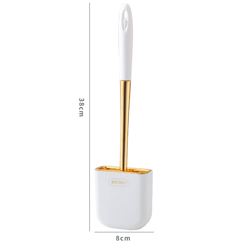 Luxury Toilet Brush Wall Mounted Holder Silicone Flat Head Cleaning Brush Corner Gap Cleaner - Korvel