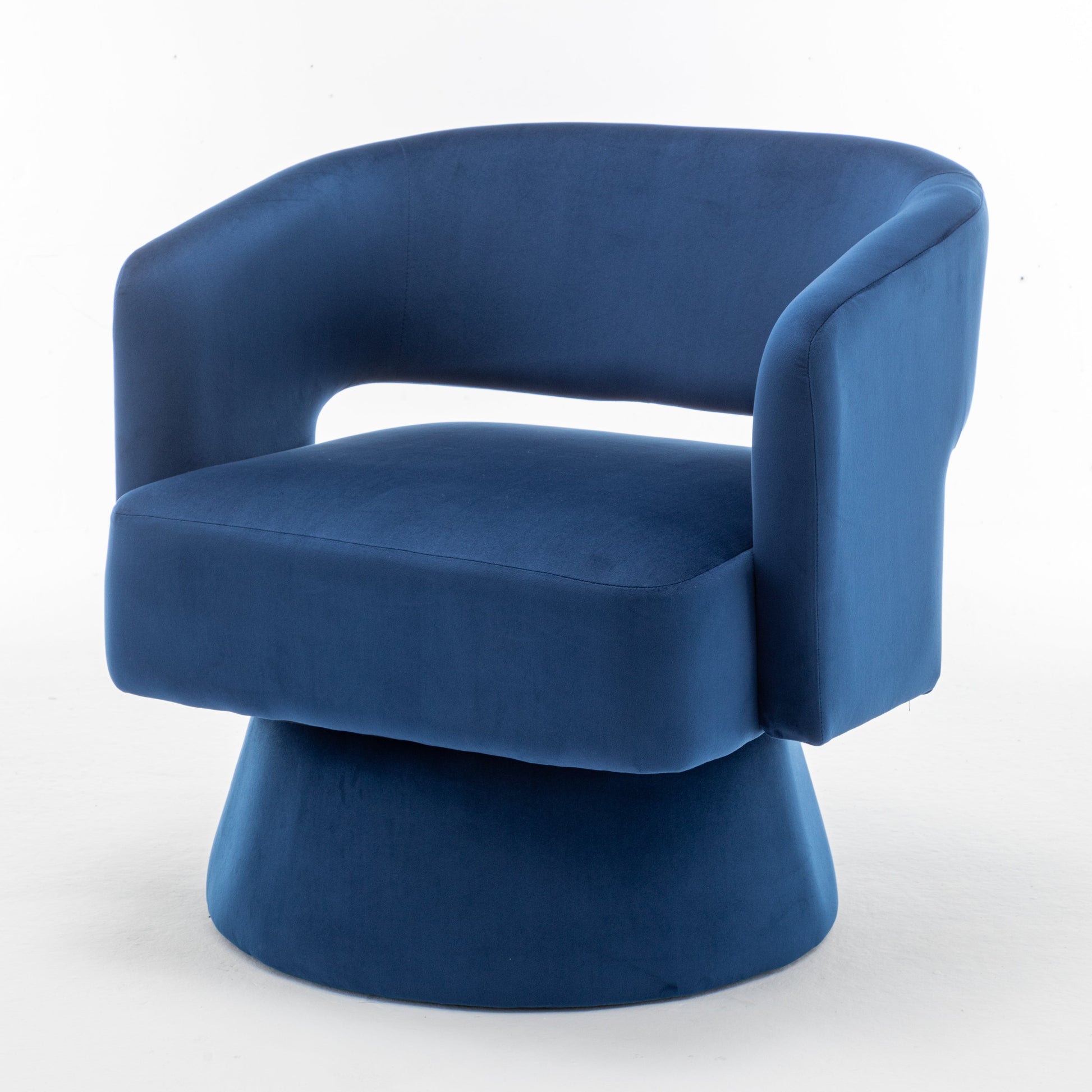 Swivel Barrel Chair, Velvet Accent Armchair 360 Degree Swivel Club Chair for Living Room Bedroom Reception Room - Korvel