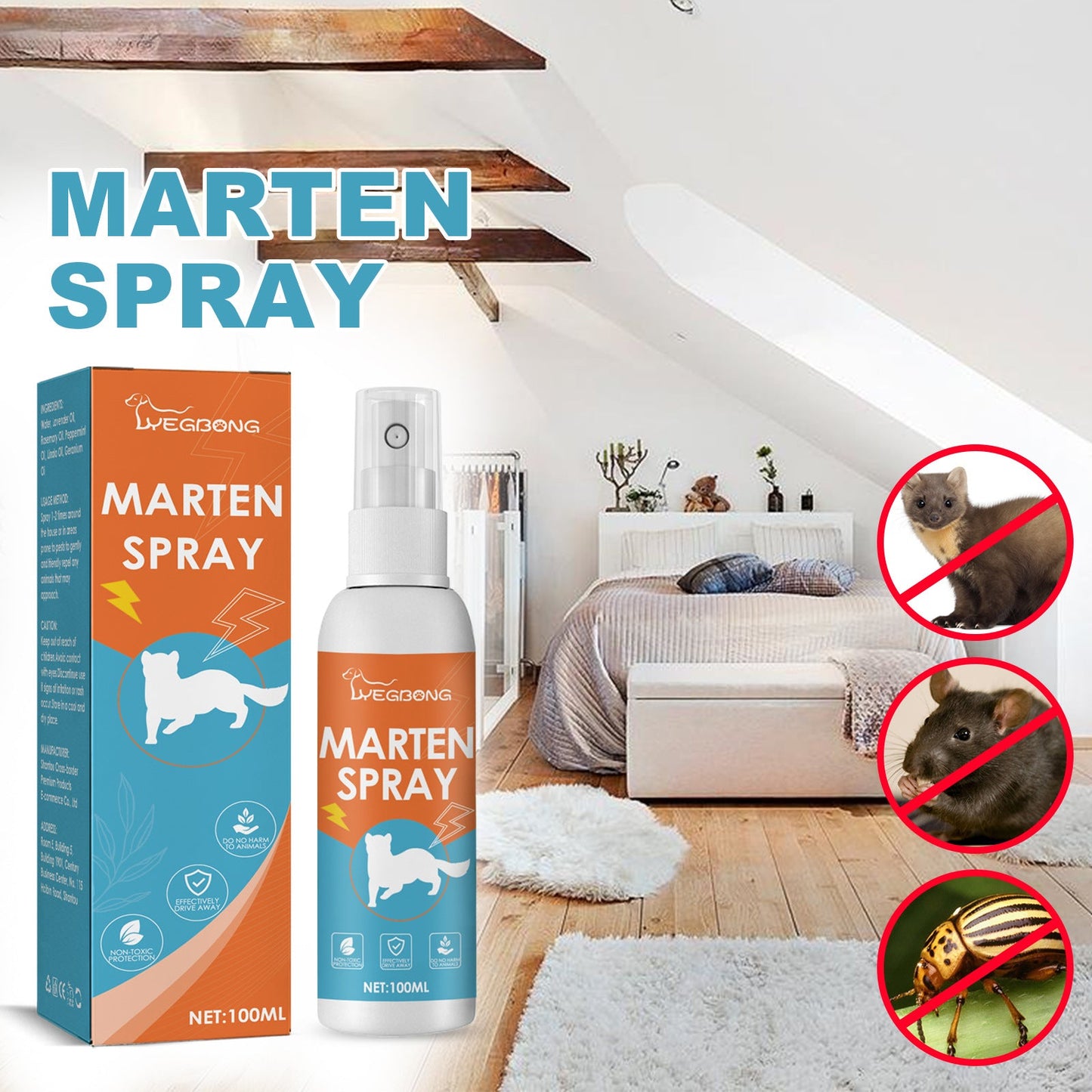 Yegbong Wild Animals Repellent Plant Formula Animal Repeller Outdoor Insect Marten Mouse Repellent - Korvel