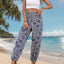 Printed Elastic Waist Pants - Korvel