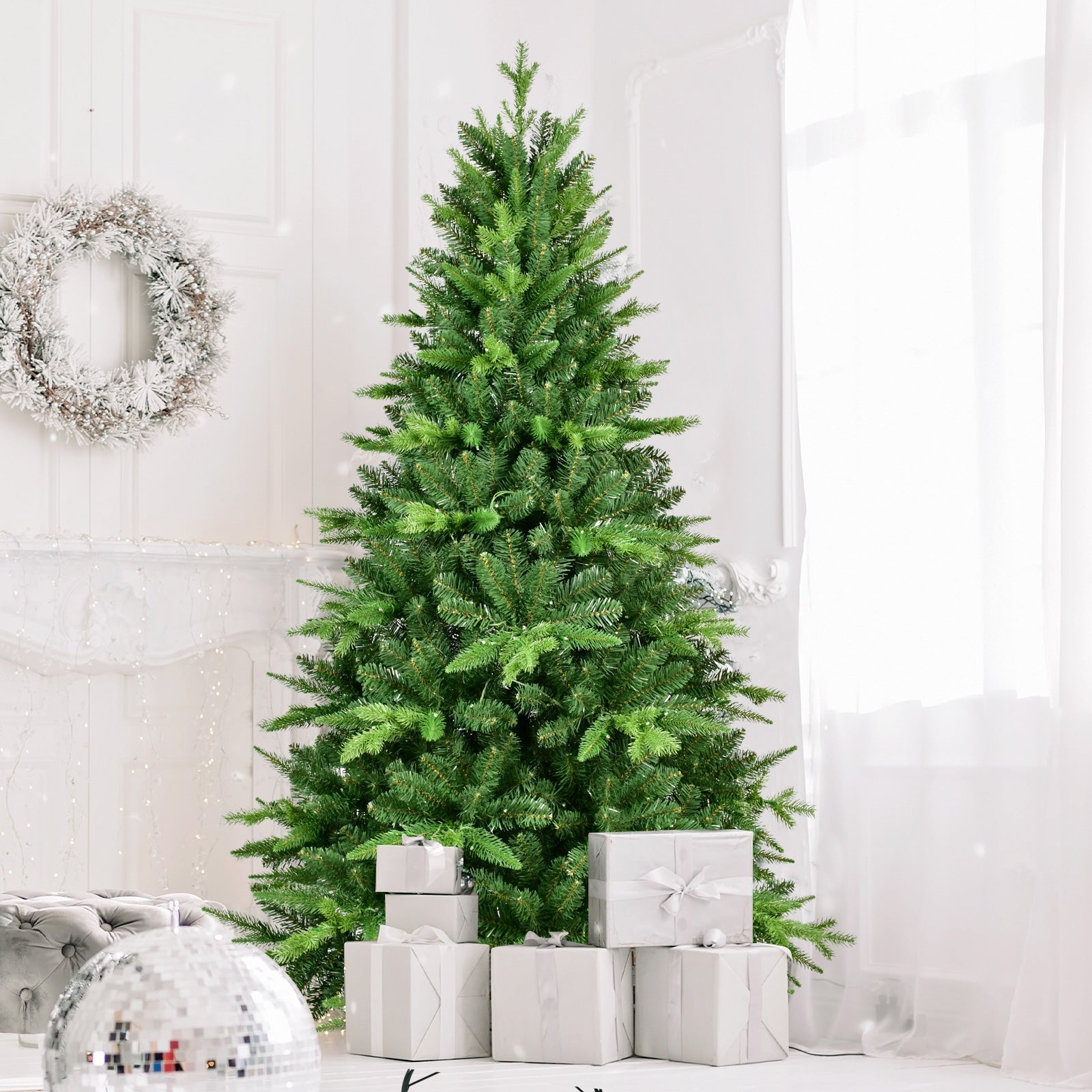 7FT PE&PVC Prelit Christmas Tree - Korvel
