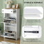 ONTREND with 2 flip drawers, top shoe cabinet with drawers, independent shoe rack with adjustable panel, white - Korvel