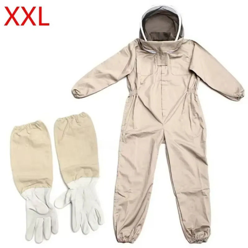 1 Set of Professional Ventilated Full - Body Beekeeping Suit with Gloves - Korvel